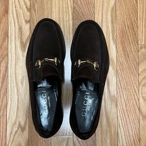 Gucci Jordaan Flats - Brown Suede - size 42E